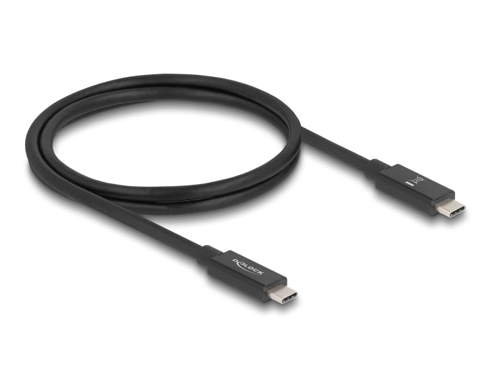 Delock USB 80 Gbps Kabel USB Type-C™ Stecker zu Stecker 16K 60 Hz PD 3.1 240 W E-Marker koaxial 1 m schwarz