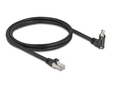 Delock GigE Kamera Kabel RJ45 Stecker 45° gedreht und 90° gewinkelt mit Schrauben zu RJ45 Stecker Cat.6 S/FTP 1 m schwarz