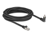 Delock GigE Kamera Kabel RJ45 Stecker 45° gedreht und 90° gewinkelt mit Schrauben zu RJ45 Stecker Cat.6 S/FTP 5 m schwarz