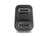 Delock USB-C™ Adapter 180° gewinkelt 40 Gbps PD 3.1 240 W Stecker zu Buchse U-Form 8K 60 Hz Metall