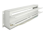 Delock 19″ Schutzschalterleiste mit Abdeckung und Hutschiene inklusive 2 x Kabelzugentlastungsschiene 3 HE Metall grau