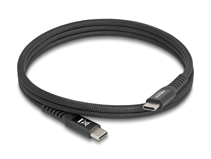 Delock USB 2.0 Kabel USB Type-C™ Stecker zu Stecker mit magnetischer Textilummantelung PD 3.0 60 W 1 m