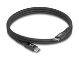 Delock USB 2.0 Kabel USB Type-C™ Stecker zu Stecker mit magnetischer Textilummantelung PD 3.0 60 W 1 m