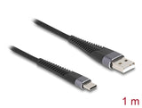 Delock USB 2.0 Kabel USB Typ-A Stecker zu USB Type-C™ Stecker mit verlängertem Knickschutz 1 m