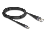 Delock USB 2.0 Kabel USB Typ-A Stecker zu USB Type-C™ Stecker mit verlängertem Knickschutz 2 m
