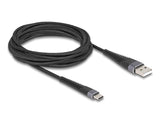 Delock USB 2.0 Kabel USB Typ-A Stecker zu USB Type-C™ Stecker mit verlängertem Knickschutz 3 m