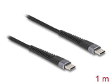 Delock USB 2.0 Kabel USB Type-C™ Stecker zu Stecker mit verlängertem Knickschutz 60 W 1 m