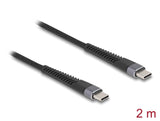 Delock USB 2.0 Kabel USB Type-C™ Stecker zu Stecker mit verlängertem Knickschutz 60 W 2 m