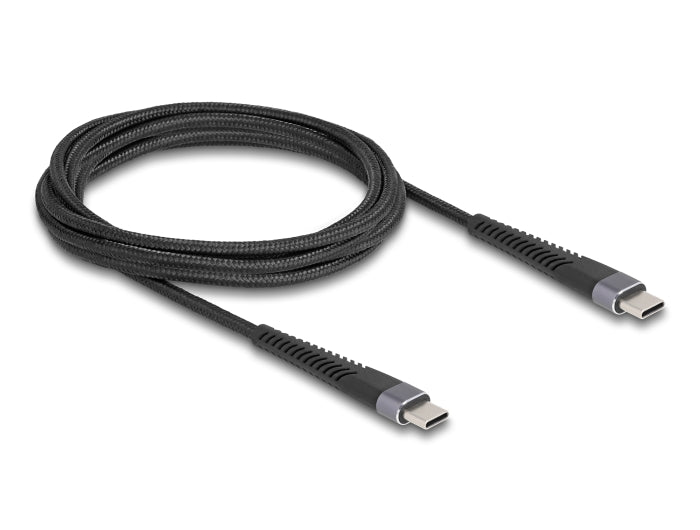 Delock USB 2.0 Kabel USB Type-C™ Stecker zu Stecker mit verlängertem Knickschutz 60 W 2 m