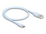 Delock USB 2.0 Kabel USB Typ-A Stecker zu USB Type-C™ Stecker 0,5 m blau Silikon
