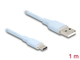 Delock USB 2.0 Kabel USB Typ-A Stecker zu USB Type-C™ Stecker 1 m blau Silikon