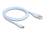 Delock USB 2.0 Kabel USB Typ-A Stecker zu USB Type-C™ Stecker 1 m blau Silikon