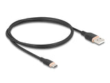 Delock USB 2.0 Kabel USB Typ-A Stecker zu USB Type-C™ Stecker 1 m schwarz Silikon