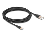 Delock USB 2.0 Kabel USB Typ-A Stecker zu USB Type-C™ Stecker 4 m schwarz Silikon