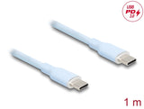 Delock USB 2.0 Kabel USB Type-C™ Stecker zu Stecker PD 3.0 60 W 1 m blau Silikon