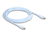 Delock USB 2.0 Kabel USB Type-C™ Stecker zu Stecker PD 3.0 60 W 2,5 m blau Silikon