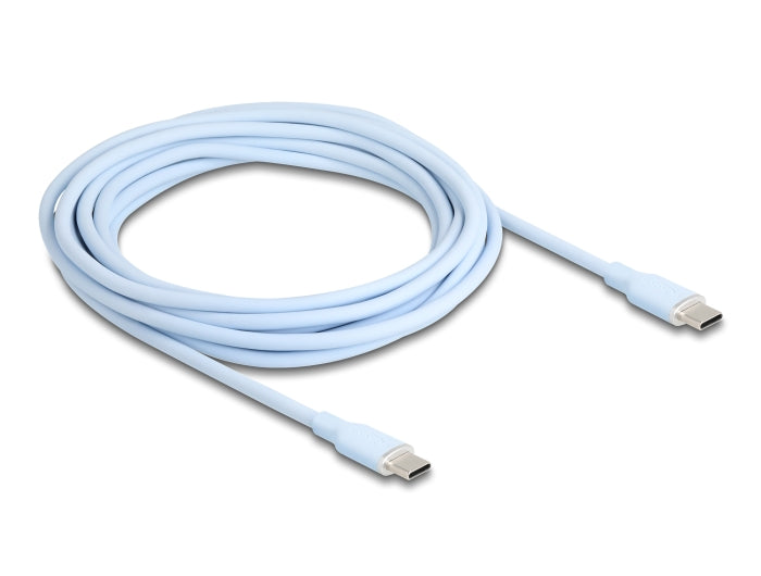 Delock USB 2.0 Kabel USB Type-C™ Stecker zu Stecker PD 3.0 60 W 4 m blau Silikon