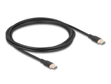 Delock USB 2.0 Kabel USB Type-C™ Stecker zu Stecker PD 3.0 60 W 2,5 m schwarz Silikon