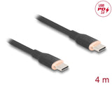 Delock USB 2.0 Kabel USB Type-C™ Stecker zu Stecker PD 3.0 60 W 4 m schwarz Silikon