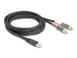 Delock Adapterkabel RJ45 Stecker zu 2 x Cinch Stecker schwarz 2 m