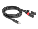 Delock Adapterkabel RJ45 Stecker zu 2 x XLR 3 Pin Buchse schwarz 2 m