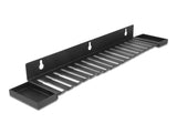 Delock Kabelhalterung 401 x 71 mm zur Wandmontage mit zwei Ablagefächern schwarz