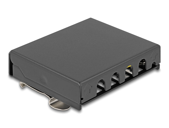 Delock Leergehäuse 4 Port für Keystone RJ-Module schwarz - zur Montage an Tisch, Wand oder Hutschiene