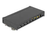 Delock Mini Desktop Patchpanel RJ45 Buchse 8 Port Cat.6A geschirmt schwarz - zur Montage an Tisch, Wand oder Hutschiene