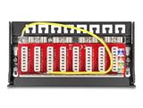Delock Mini Desktop Patchpanel RJ45 Buchse 8 Port Cat.6A geschirmt schwarz - zur Montage an Tisch, Wand oder Hutschiene