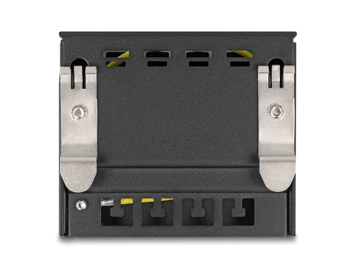 Delock Leergehäuse 4 Port für Keystone RJ-Module schwarz - zur Montage an Tisch, Wand oder Hutschiene