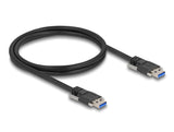 Delock USB 5 Gbps Kabel Typ-A Stecker zu Typ-A Stecker mit Schraubenabstand 19 mm / M3 Schrauben 1 m schwarz