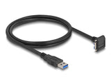 Delock USB 5 Gbps Kabel USB Typ-A Stecker gerade zu USB Micro-B Stecker 90° nach unten gewinkelt mit Schraubenabstand 18 mm 1 m schwarz