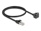 Delock Netzwerk Verlängerungskabel RJ45 Stecker zu RJ45 Buchse 90° gewinkelt Cat.6 F/UTP 0,5 m schwarz