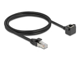 Delock Netzwerk Verlängerungskabel RJ45 Stecker zu RJ45 Buchse 90° gewinkelt Cat.6 F/UTP 1 m schwarz
