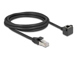Delock Netzwerk Verlängerungskabel RJ45 Stecker zu RJ45 Buchse 90° gewinkelt Cat.6 F/UTP 2 m schwarz