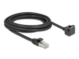 Delock Netzwerk Verlängerungskabel RJ45 Stecker zu RJ45 Buchse 90° gewinkelt Cat.6 F/UTP 3 m schwarz