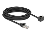 Delock Netzwerk Verlängerungskabel RJ45 Stecker zu RJ45 Buchse 90° gewinkelt Cat.6 F/UTP 5 m schwarz