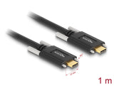 Delock USB 10 Gbps Kabel USB Type-C™ Stecker zu USB Type-C™ Stecker mit Schrauben seitlich 1 m schwarz