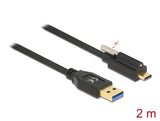 Delock USB 10 Gbps Kabel Typ-A Stecker zu USB Type-C™ Stecker mit Schraube oben 2 m