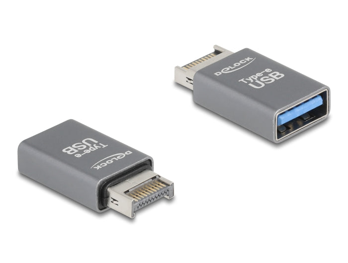 Delock Adapter USB 10 Gbps Typ-E Key A Stecker zu USB Typ-A Buchse Metall