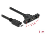 Delock Kabel USB 2.0 Micro-B Buchse zum Einbau > USB 2.0 Micro-B Stecker 1 m