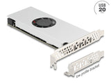 Delock PCI Express x16 Karte zu 4 x USB 20 Gbps USB Type-C™ Quad Channel mit Lüfter und Kühlkörper im Low Profile Formfaktor