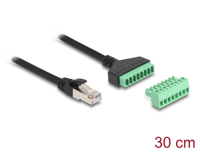 Delock RJ45 Kabel Cat.6 Stecker zu Terminalblock Adapter 30 cm 2-teilig