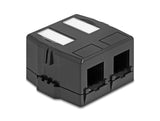 Delock Keystone Leergehäuse 2 Port mit magnetischer Unterseite, schwarz