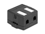 Delock Keystone Leergehäuse 2 Port mit magnetischer Unterseite, schwarz