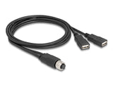 Delock M12 Kabel A-kodiert 8 Pin Buchse zu 2 x USB 2.0 Typ-A Buchse 1 m schwarz