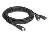 Delock M12 Kabel A-kodiert 8 Pin Buchse zu 2 x USB 2.0 Typ-A Buchse 5 m schwarz