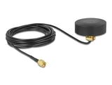 Delock WLAN 802.11 b/g/n Antenne RP-SMA Stecker 2 dBi starr omnidirektional mit Anschlusskabel RG-174 1,5 m outdoor schwarz