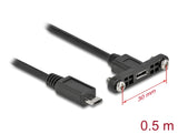 Delock Kabel USB 2.0 Micro-B Buchse zum Einbau > USB 2.0 Micro-B Stecker 0,5 m