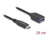 Delock USB 10 Gbps Kabel USB Type-C™ Stecker zu Typ-A Buchse 25 cm koaxial